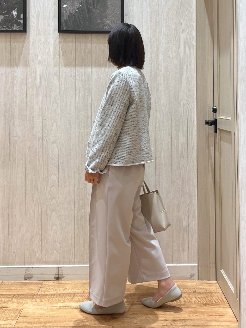 shirayuuuさんの「SHOO･LA･RUE｜【S-3L】オンとオフで印象が変わる ライトツイードジャケット」を使ったコーディネート