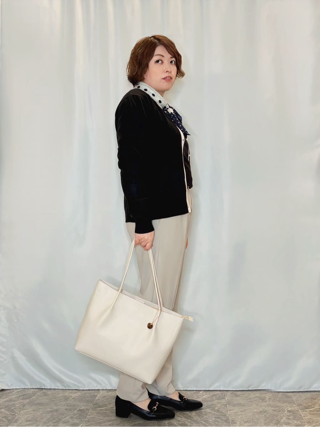 たみさんの「SHOO･LA･RUE｜【洗濯機可/S-LL/アンサンブル可】結局、シンプル クルーネックニット」を使ったコーディネート