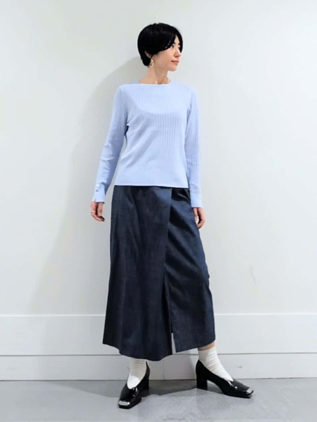ミズタさんの「UNTITLED｜◆【アンサンブル可/洗える】ワイドリブニット」を使ったコーディネート