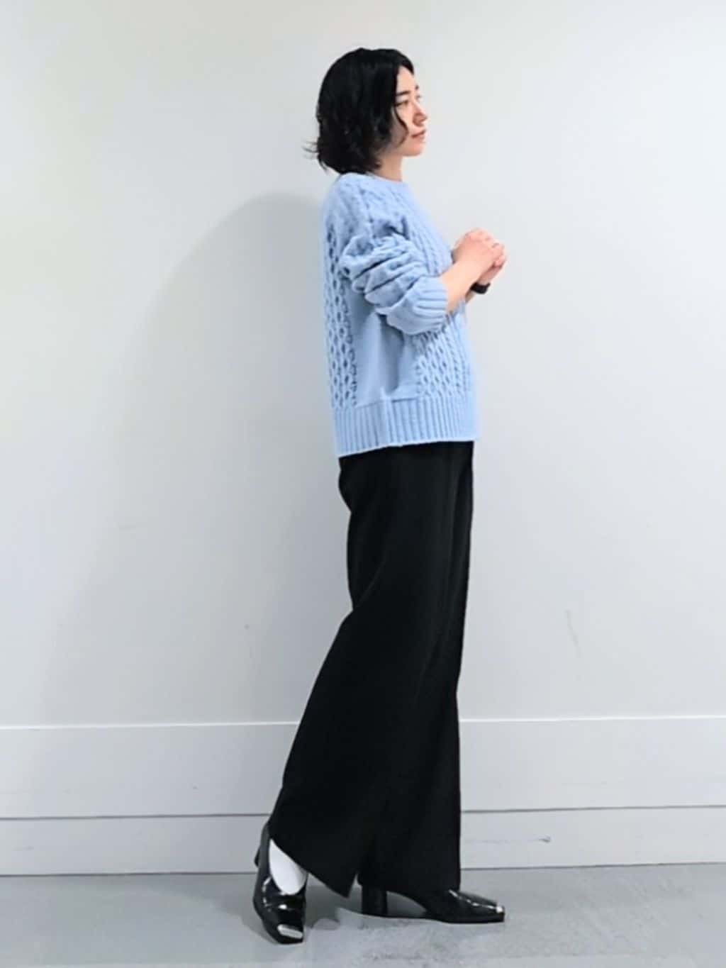 ミズタさんの「UNTITLED｜【洗える】スポンディッシュ ケーブル柄ニット」を使ったコーディネート