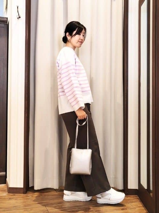 chami さんの「SHOO･LA･RUE｜楽にきちんと見られたい　大人カジュアルボーダーニット」を使ったコーディネート