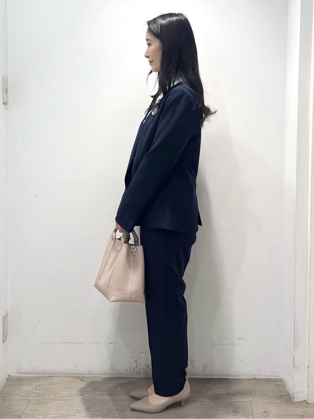 yuicciさんの「OPAQUE.CLIP｜《通勤／セットアップ対応》 Vネックジャケット／ダブルクロス【洗濯機OK】」を使ったコーディネート
