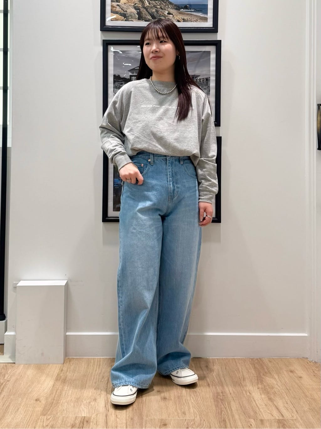 nahoさんの「Dessin｜【洗える】ラグラン切り替えミニロゴカットソー」を使ったコーディネート
