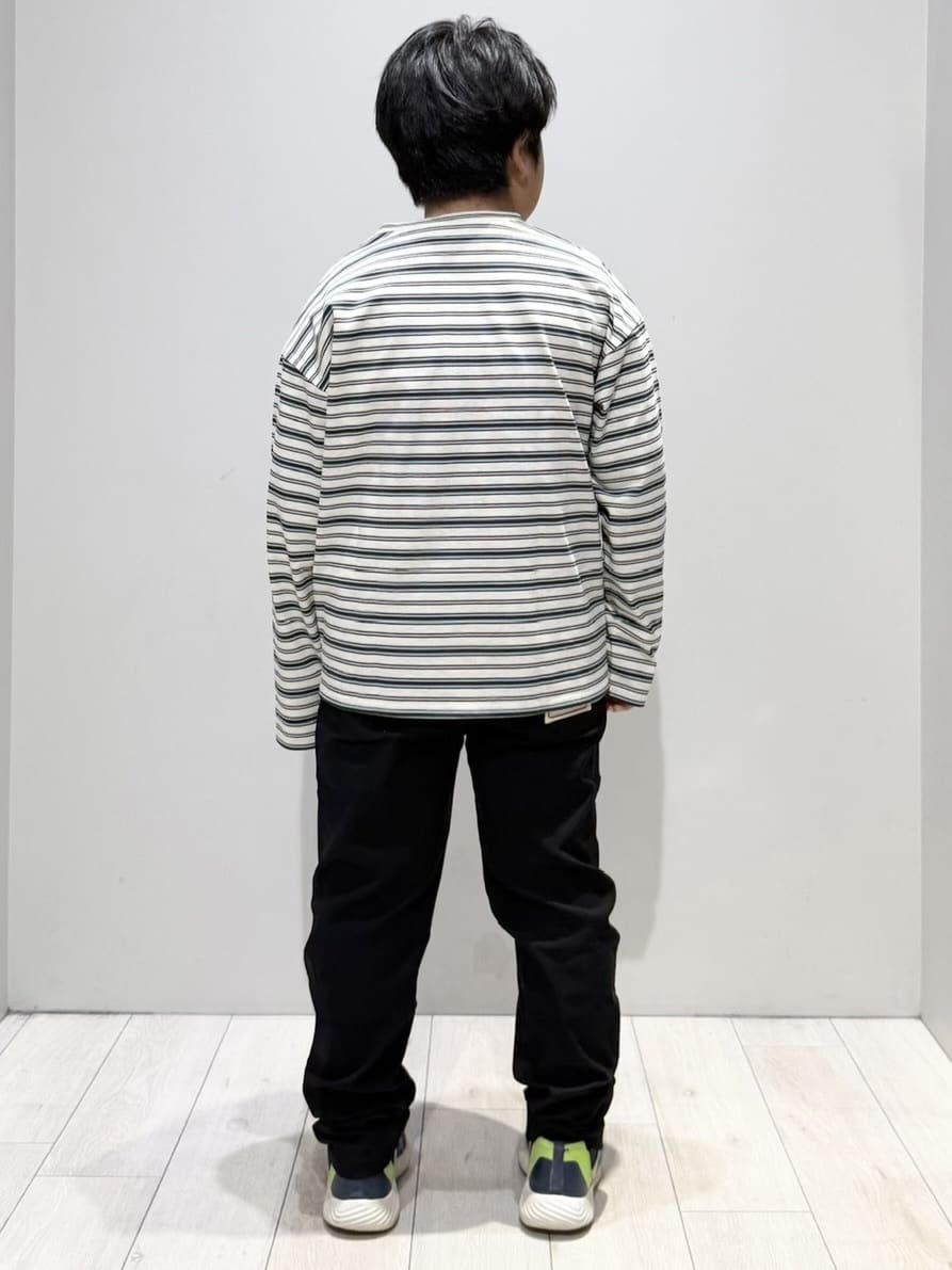 kuboさんの「THE SHOP TK｜【110-160】マルチボーダーロンT」を使ったコーディネート