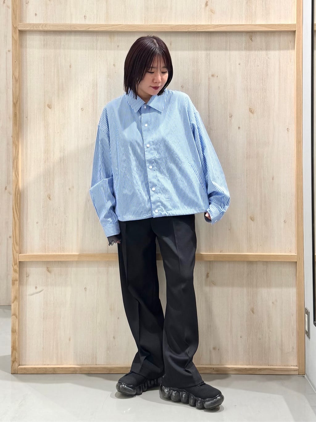 nanaさんの「THE SHOP TK｜ショート丈シャツブルゾン」を使ったコーディネート