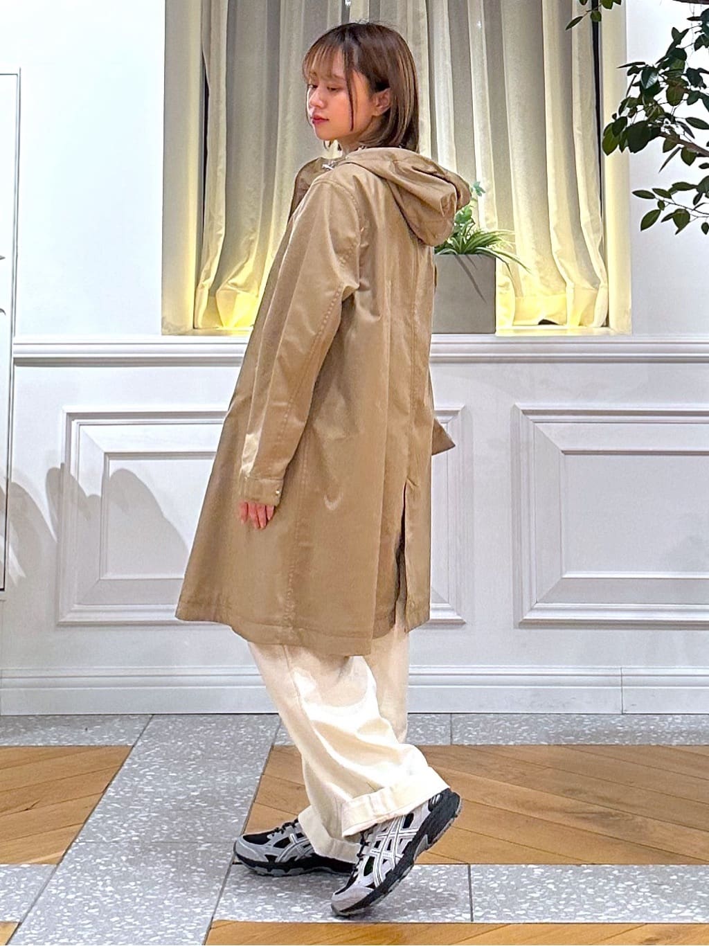 なべこさんの「DRESSTERIOR｜◆【ウォッシャブル】バックサテンベイカーパンツ」を使ったコーディネート