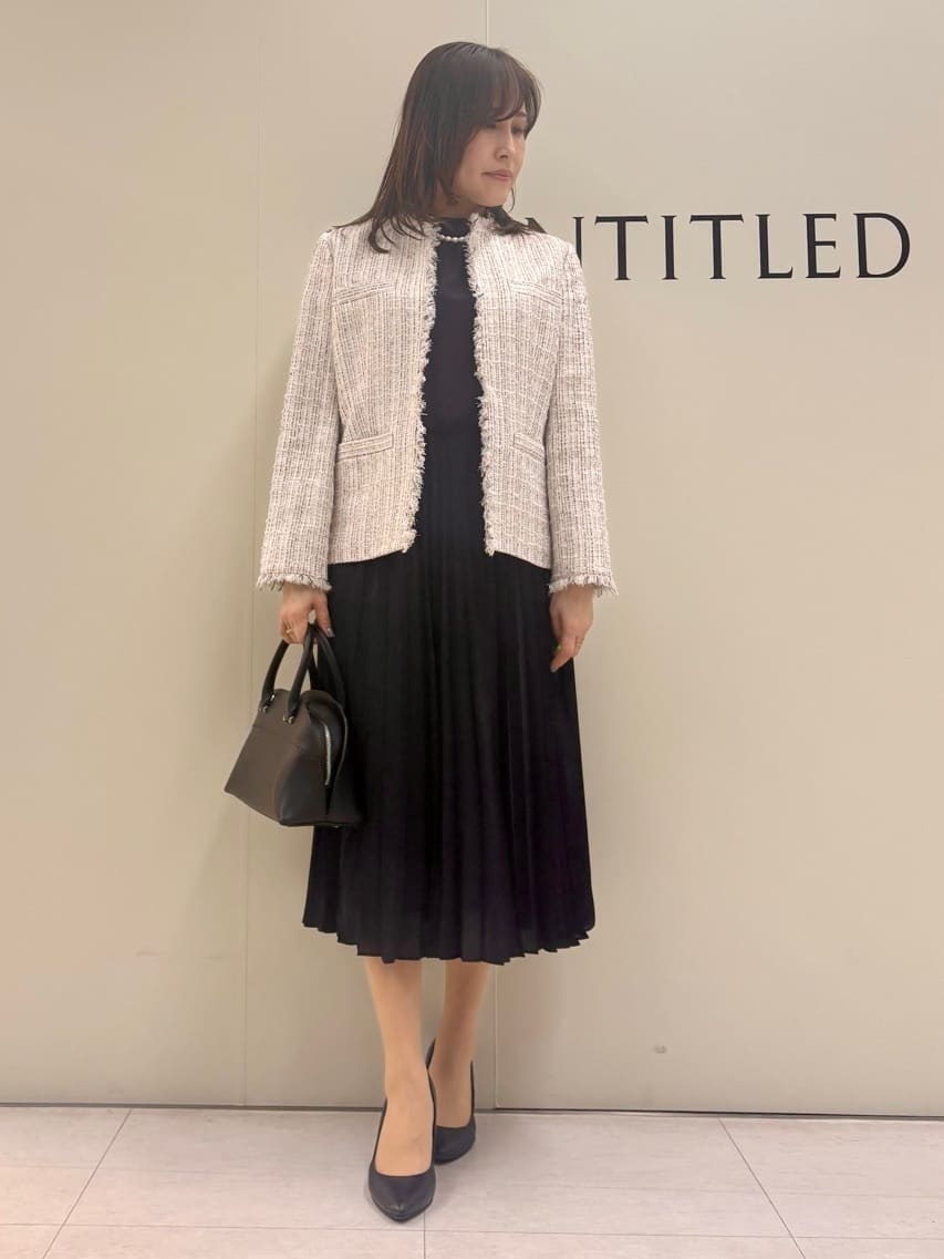 Sakaiさんの「UNTITLED｜◆【フォーマル/洗える】ボウタイ プリーツワンピース」を使ったコーディネート