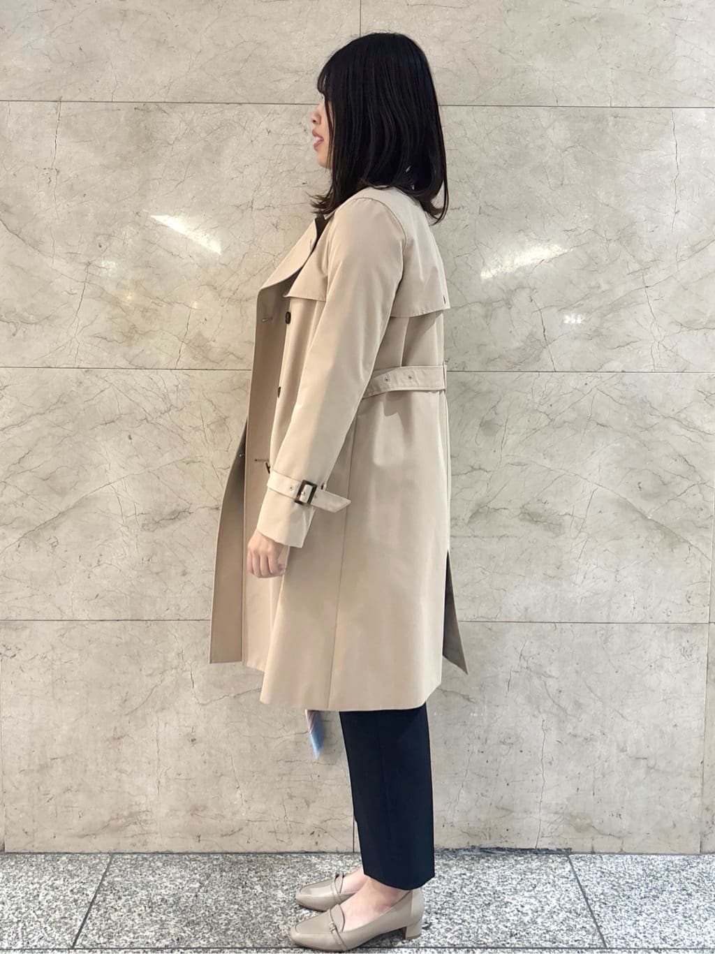 このかさんの「index｜撥水トレンチコート【洗濯機OK／花粉対応】《XS～3L》」を使ったコーディネート