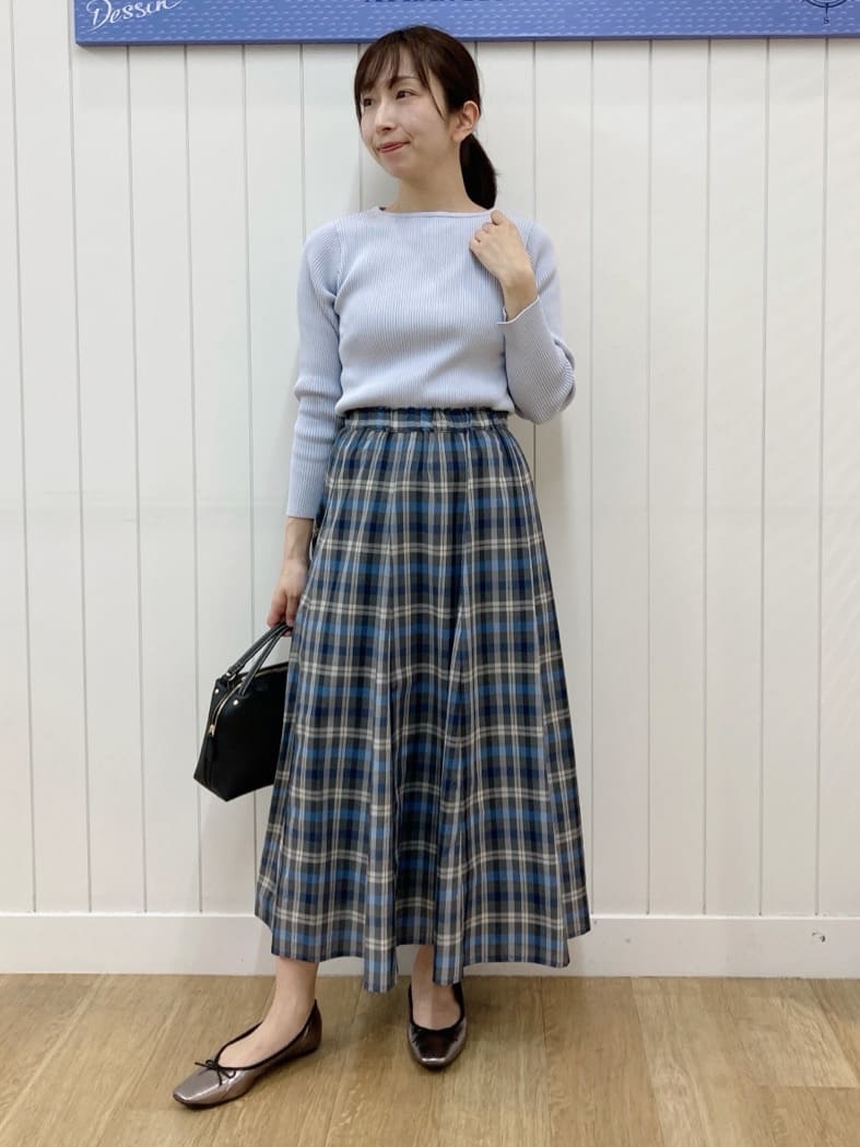 yoshiさんの「Dessin｜【洗える】ボートネックリブニット」を使ったコーディネート