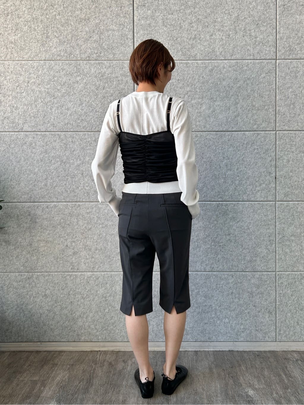 harunaさんの「CODE A｜organza shirring cami」を使ったコーディネート