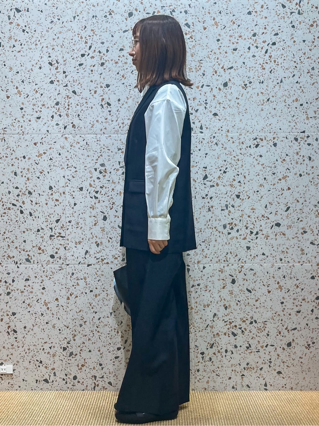 さくらさんの「OPAQUE.CLIP｜金ボタンダブルブレストテーラードジレ／セットアップ対応【洗える】《S～LL》」を使ったコーディネート