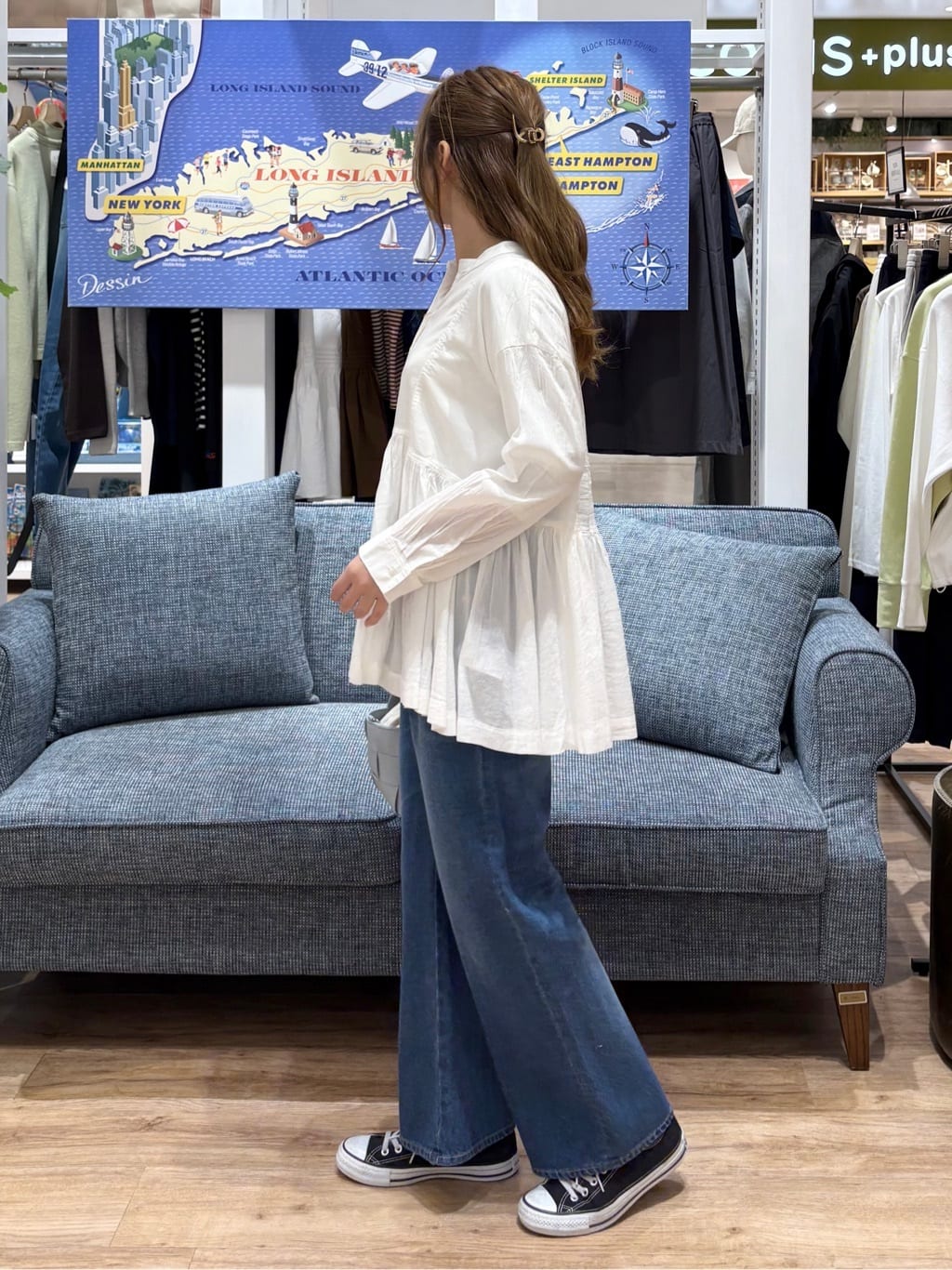 yuinaさんの「Dessin｜ボイルブラウス」を使ったコーディネート