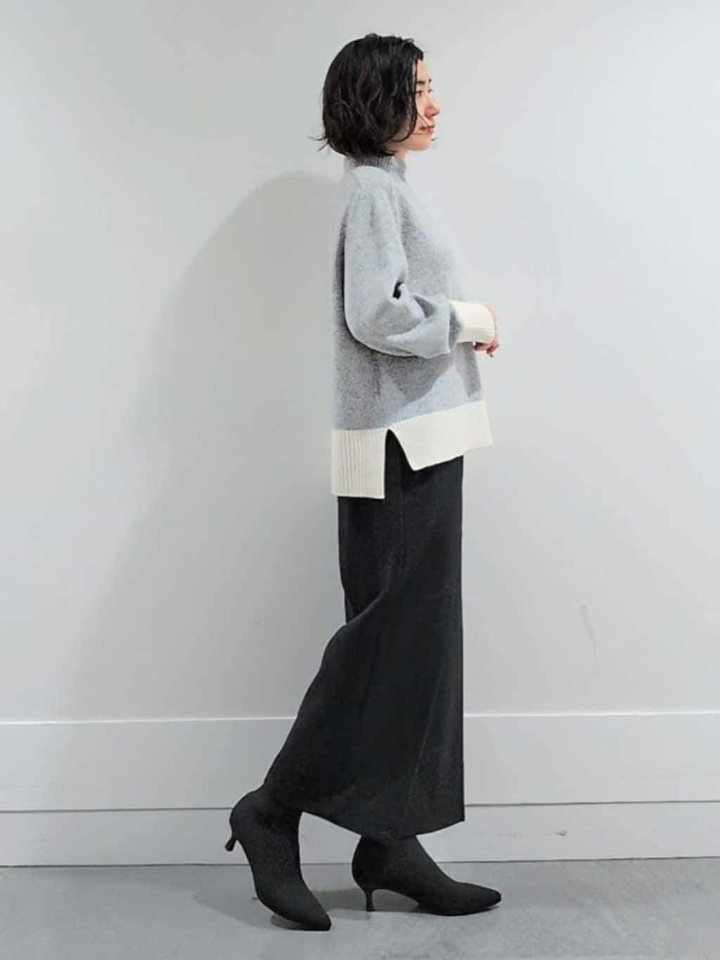 ミズタさんの「UNTITLED｜【8色展開/洗える】ウールカシミヤ ハイネックニット」を使ったコーディネート