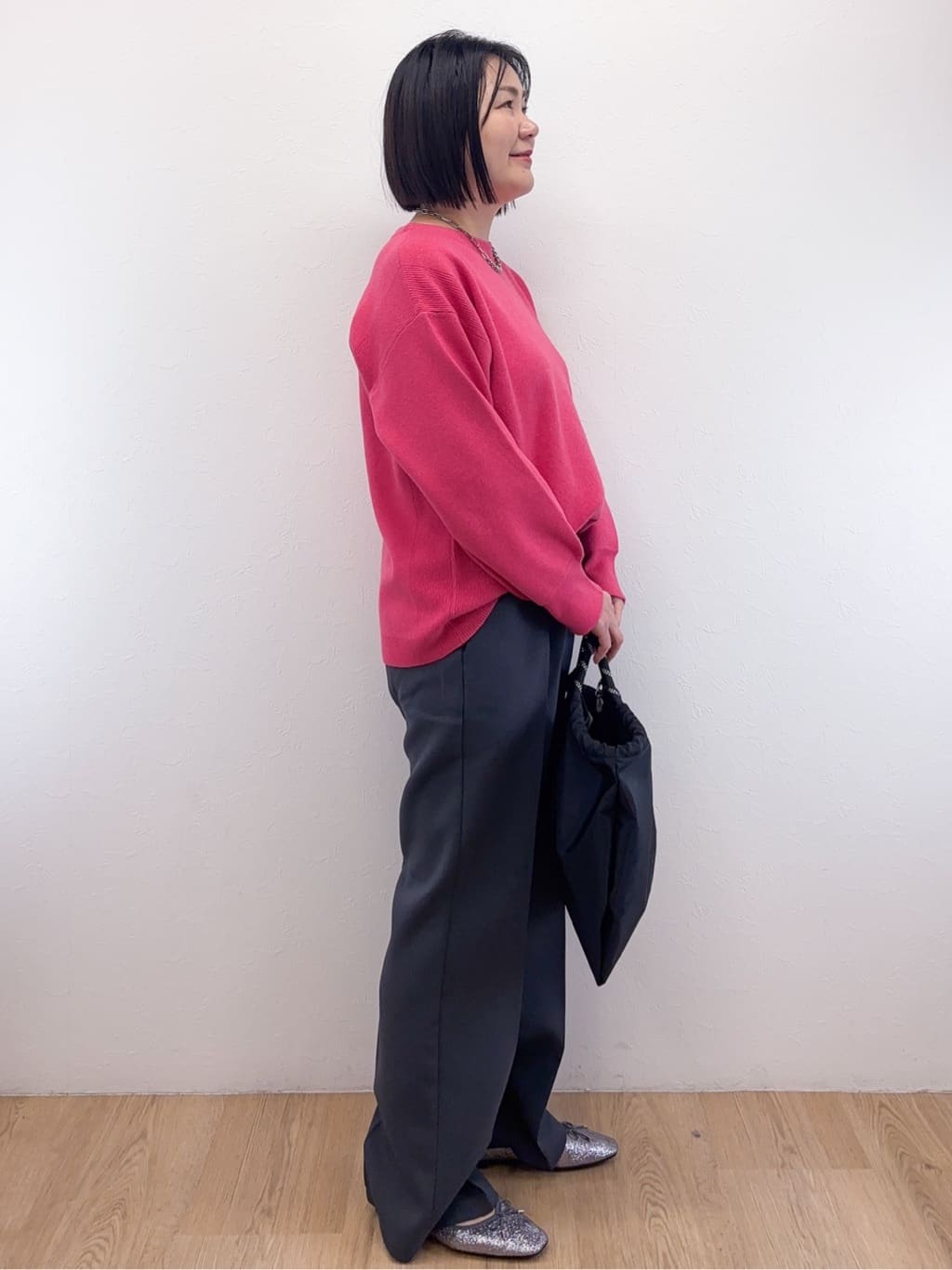 Takeさんの「OPAQUE.CLIP｜サイド編地切替ニットトップス／セットアップ対応【洗濯機OK】」を使ったコーディネート