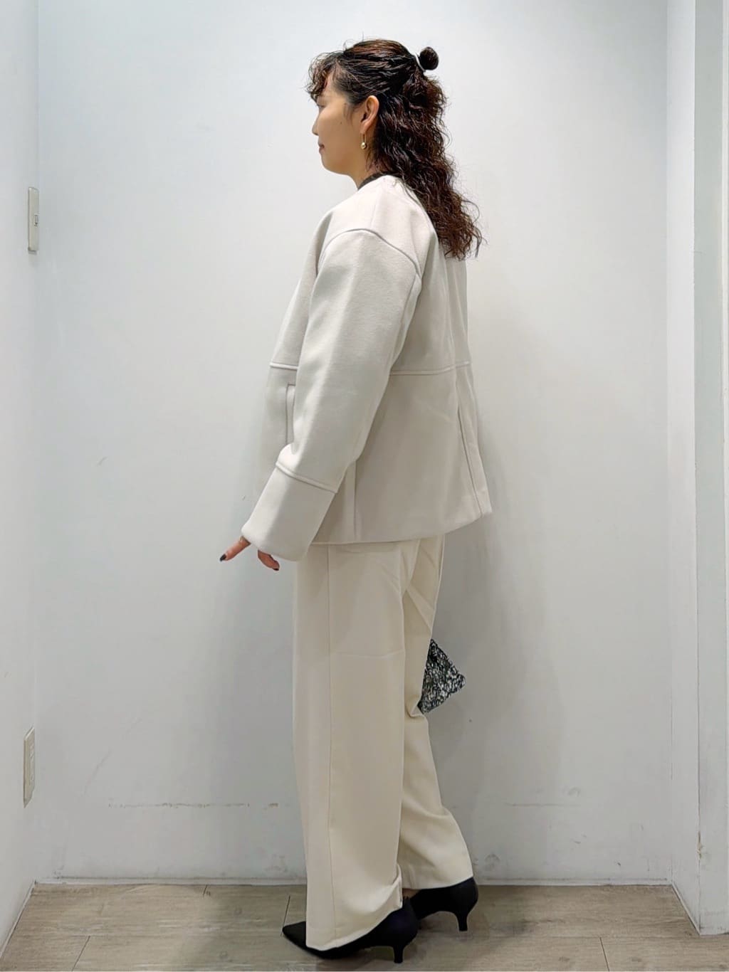 sumicaさんの「OPAQUE.CLIP｜ウールライクメルトンノーカラーコート【洗濯機洗い可】」を使ったコーディネート