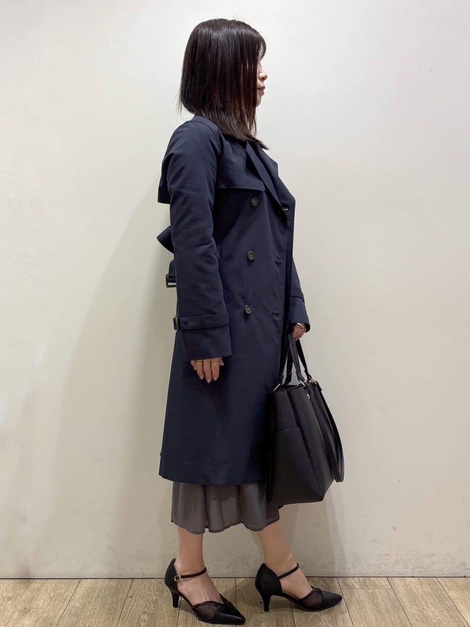 mameさんの「index｜撥水トレンチコート【洗濯機OK／花粉対応】《XS～3L》」を使ったコーディネート