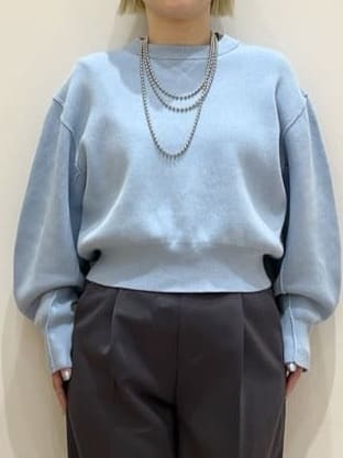 くーみーさんの「OPAQUE.CLIP｜スウェットライクショートニット【洗濯機OK】」を使ったコーディネート