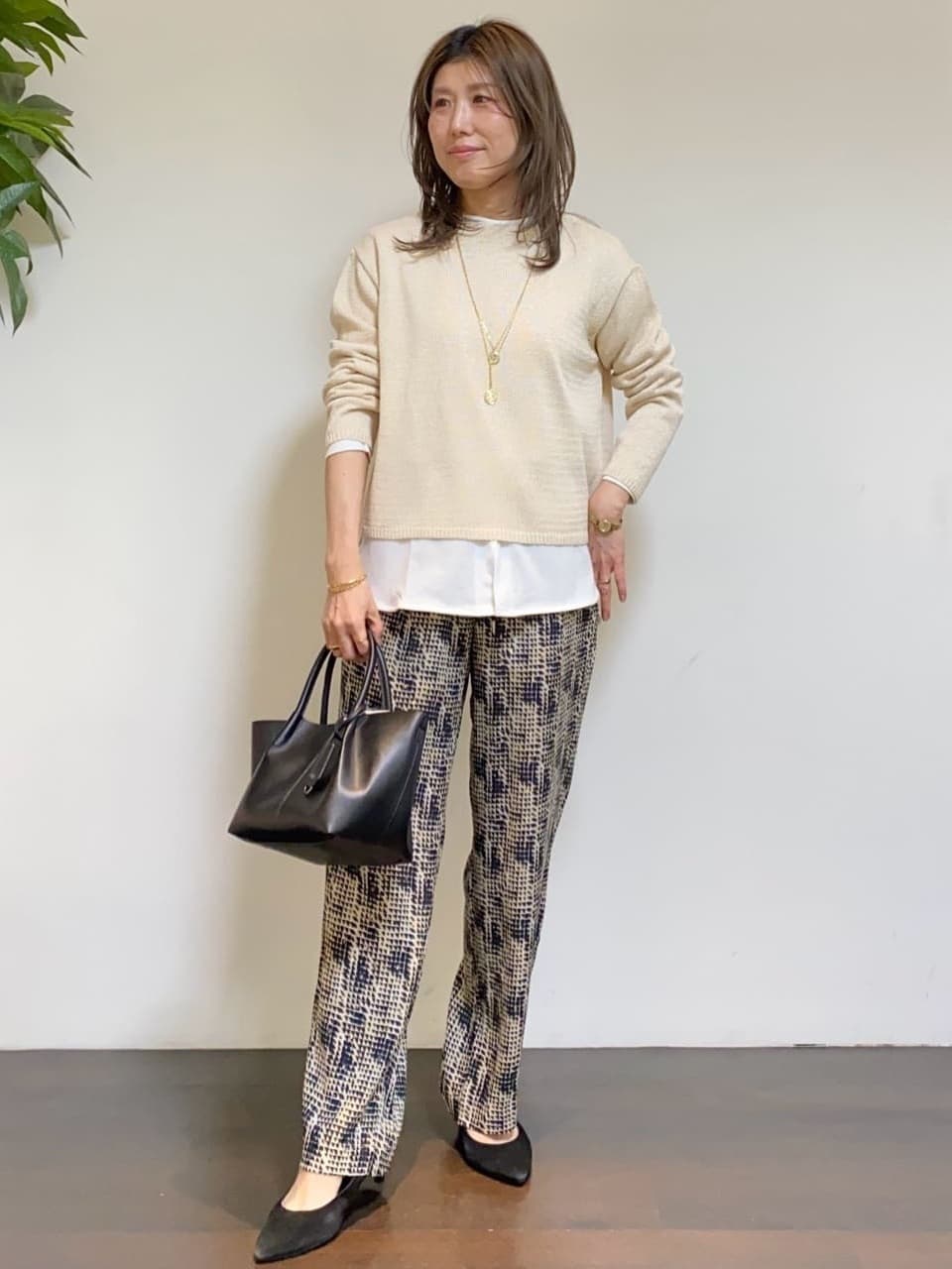 tomoさんの「UNTITLED｜◆【洗える/光沢感】ファンシーヤーンニット」を使ったコーディネート