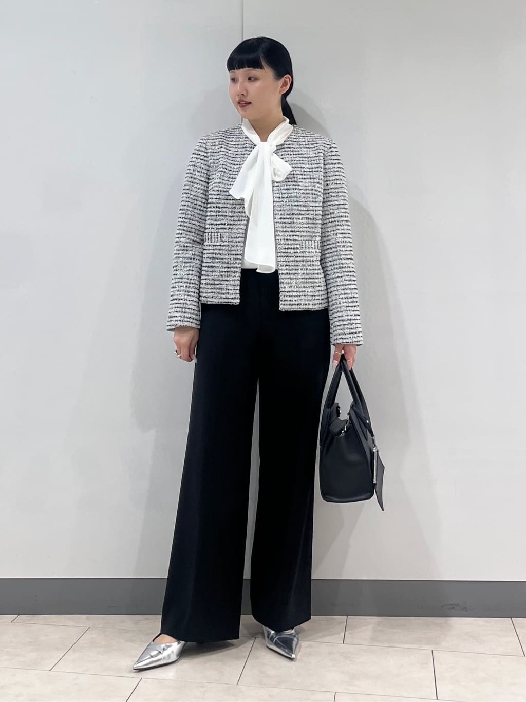 hasuさんの「INDIVI｜【セレモニー／洗える】ミックスツイードライトジャケット」を使ったコーディネート