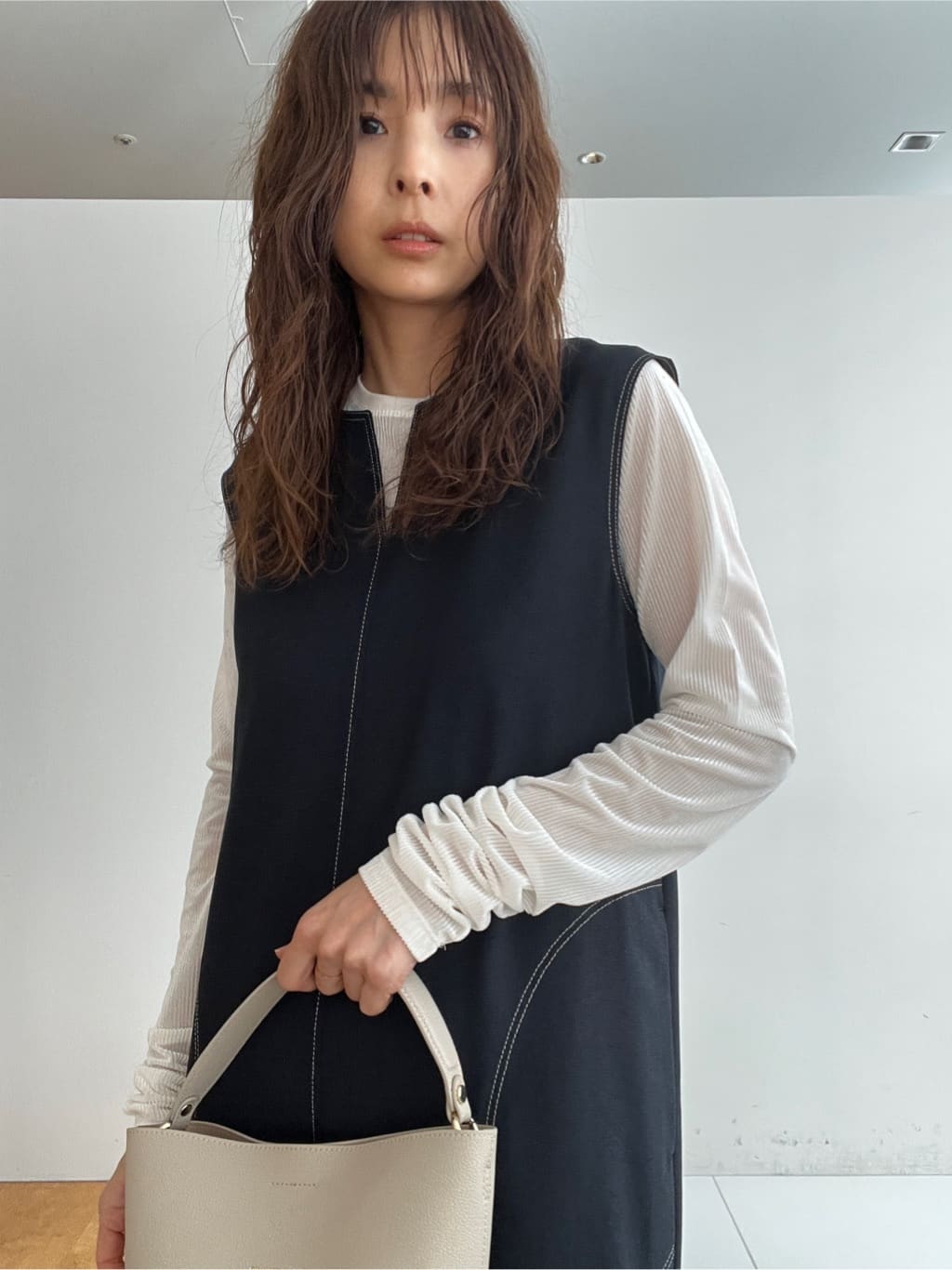 misaさんの「DRESSTERIOR｜【セットアップ可/UVカット/接触冷感/吸水速乾】ウォッシャブル Iラインワンピース」を使ったコーディネート
