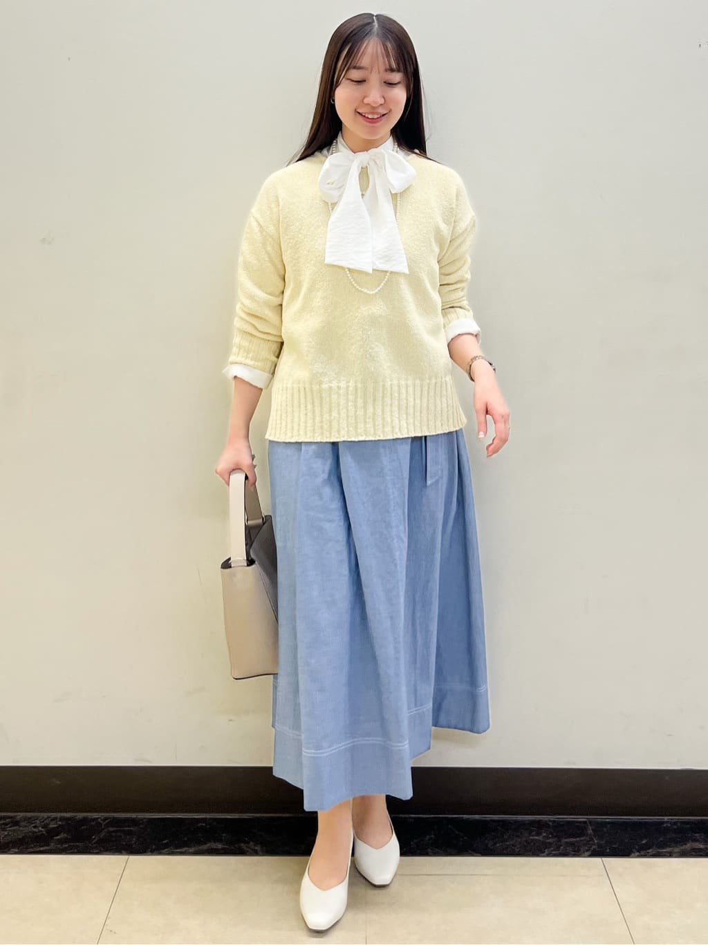 mikikoさんの「Reflect｜【レイヤードにおすすめ◎】ロング丈リラクシーニット」を使ったコーディネート