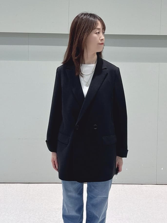 makiさんの「UNTITLED｜◆【洗える/ストレッチ性】ダブルブレストジャケット」を使ったコーディネート