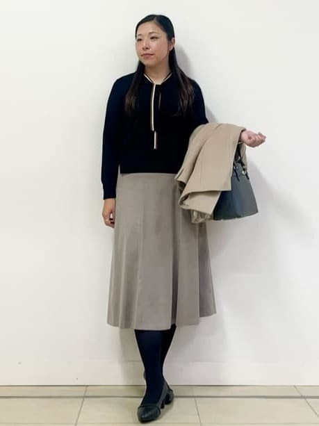 chisaさんの「Reflect｜【SS-4Lサイズ／衿が顔に当たらない◎】スタンドネックミドルコート」を使ったコーディネート