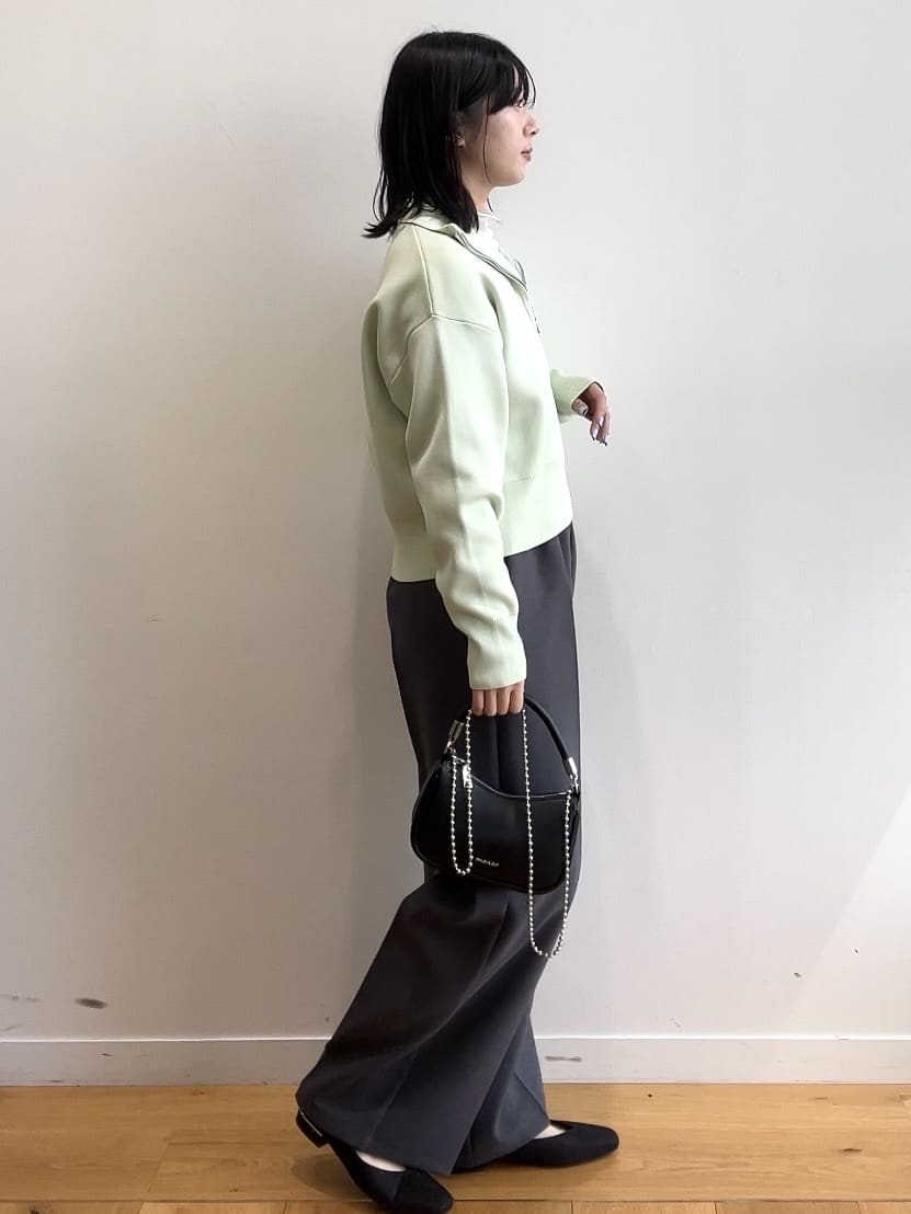 RINAさんの「OPAQUE.CLIP｜ハーフZIP刺繍ロゴニット【洗濯機OK】」を使ったコーディネート