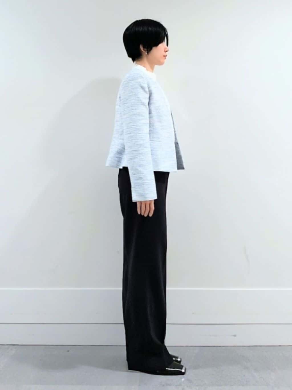 ミズタさんの「UNTITLED｜【きれいめ】ツイード ペプラムジャケット」を使ったコーディネート