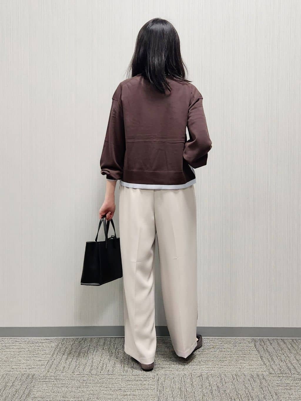 naraさんの「Dessin｜【洗える】バイカラーデザインニット」を使ったコーディネート