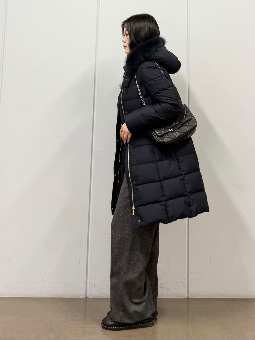 mizukiさんの「INDIVI｜【洗える／毛玉になりにくい】エクストラファインウール リブタートルニット」を使ったコーディネート