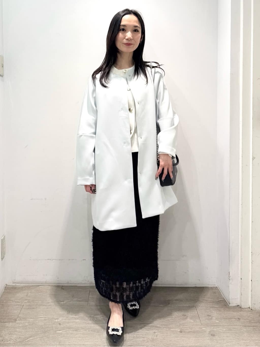 yuicciさんの「OPAQUE.CLIP｜フォルムスリーブミドルコート【洗濯機OK】」を使ったコーディネート