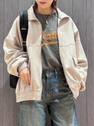meiさんの「SHOO･LA･RUE｜とろける手触り　カットスエードスタンドブルゾン」を使ったコーディネート
