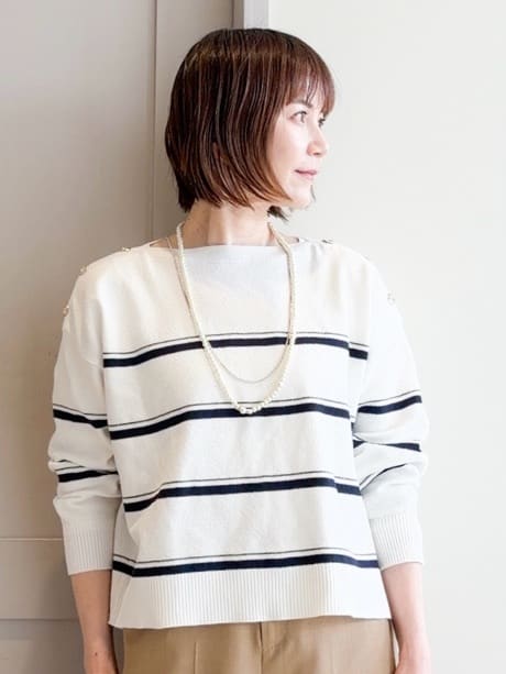 yamakoさんの「grove｜【洗える/お仕事にも】ウエストすっきりベルト付ワイドパンツ」を使ったコーディネート