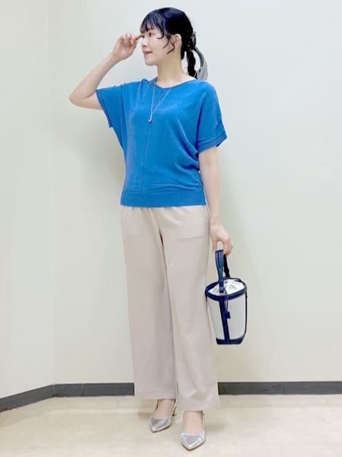  beni_gingerさんの「Reflect｜【選べる7色◎／手洗い可／二の腕カバー】半袖ニット」を使ったコーディネート