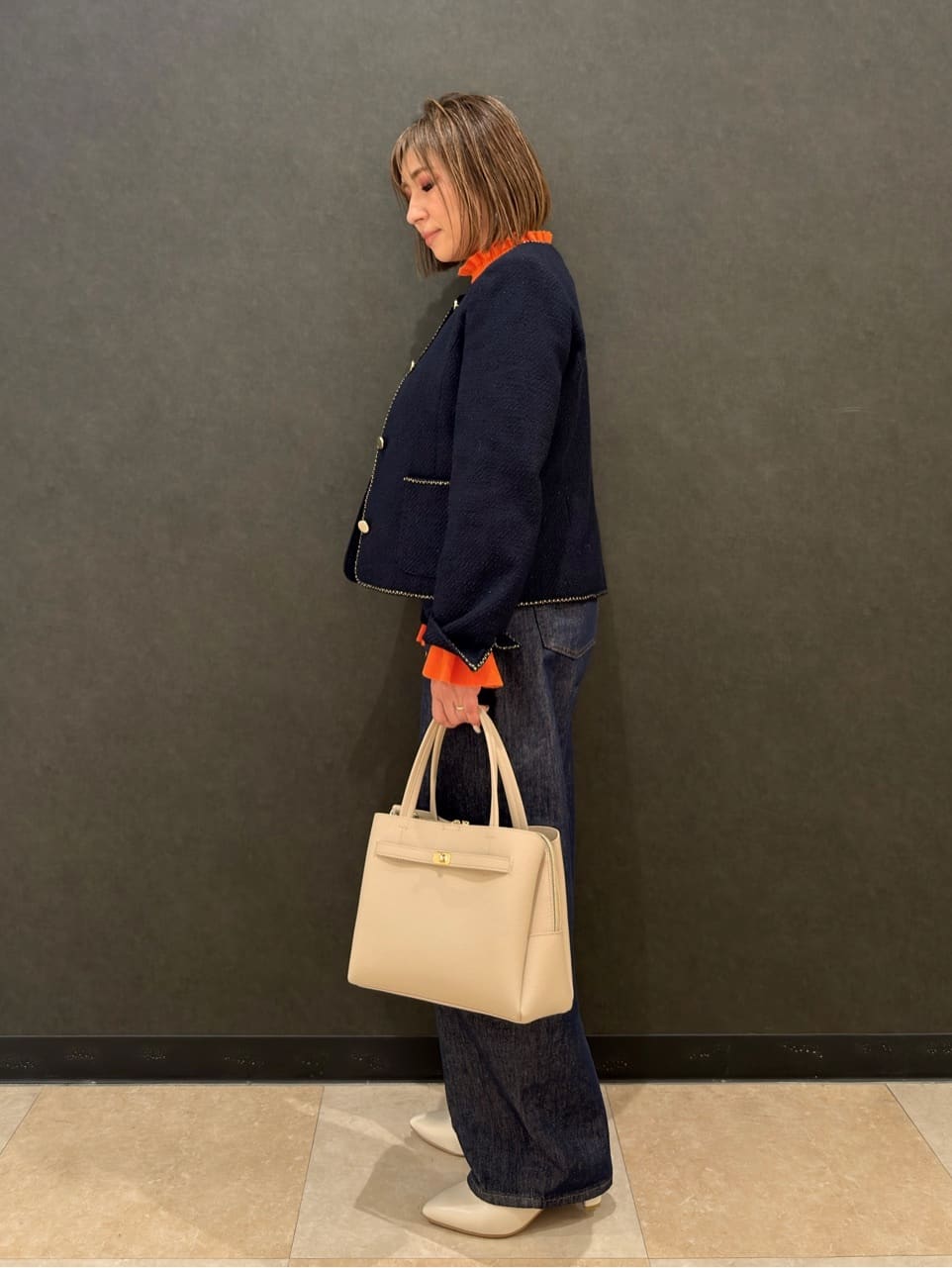 Megさんの「SHOO･LA･RUE｜【洗濯機可/S-LL】ほどよいゆとりの もちっとやわらかリブニット」を使ったコーディネート