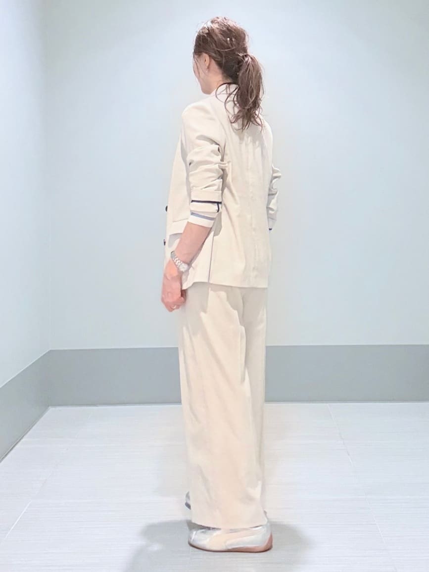 Yamaさんの「DRESSTERIOR｜【セットアップ可/吸水速乾/ウォッシャブル】リネンブレンドオックスダブルジャケット」を使ったコーディネート