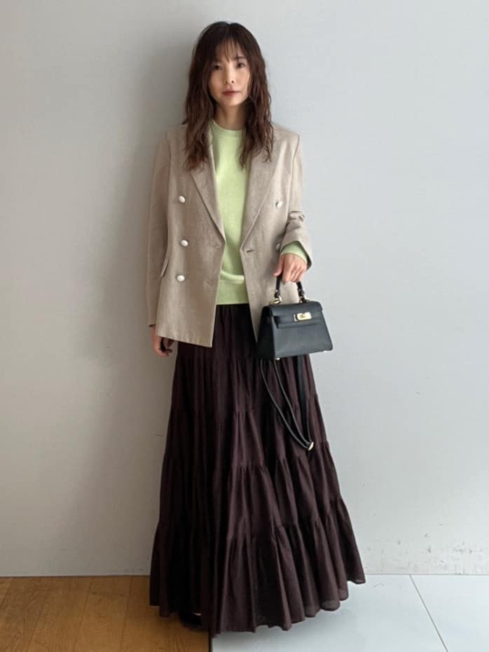 misaさんの「DRESSTERIOR｜◆ウォッシャブルコットンカシミヤプルオーバーニット」を使ったコーディネート