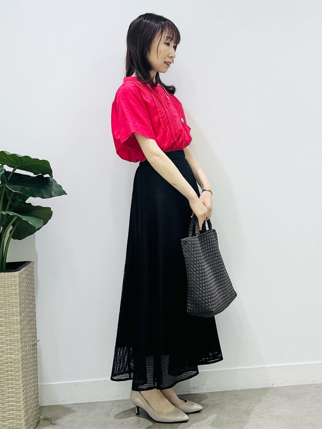 Miwaさんの「UNTITLED｜【シワになりにくい/セットアップ可/接触冷感】ハーフスリーブジャケット」を使ったコーディネート