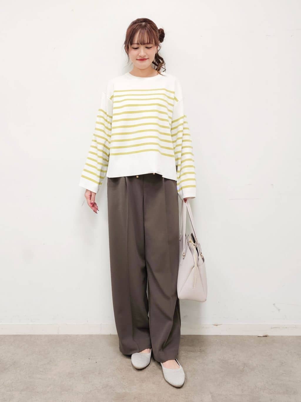 ゆゆさんの「SHOO･LA･RUE｜楽にきちんと見られたい　大人カジュアルボーダーニット」を使ったコーディネート