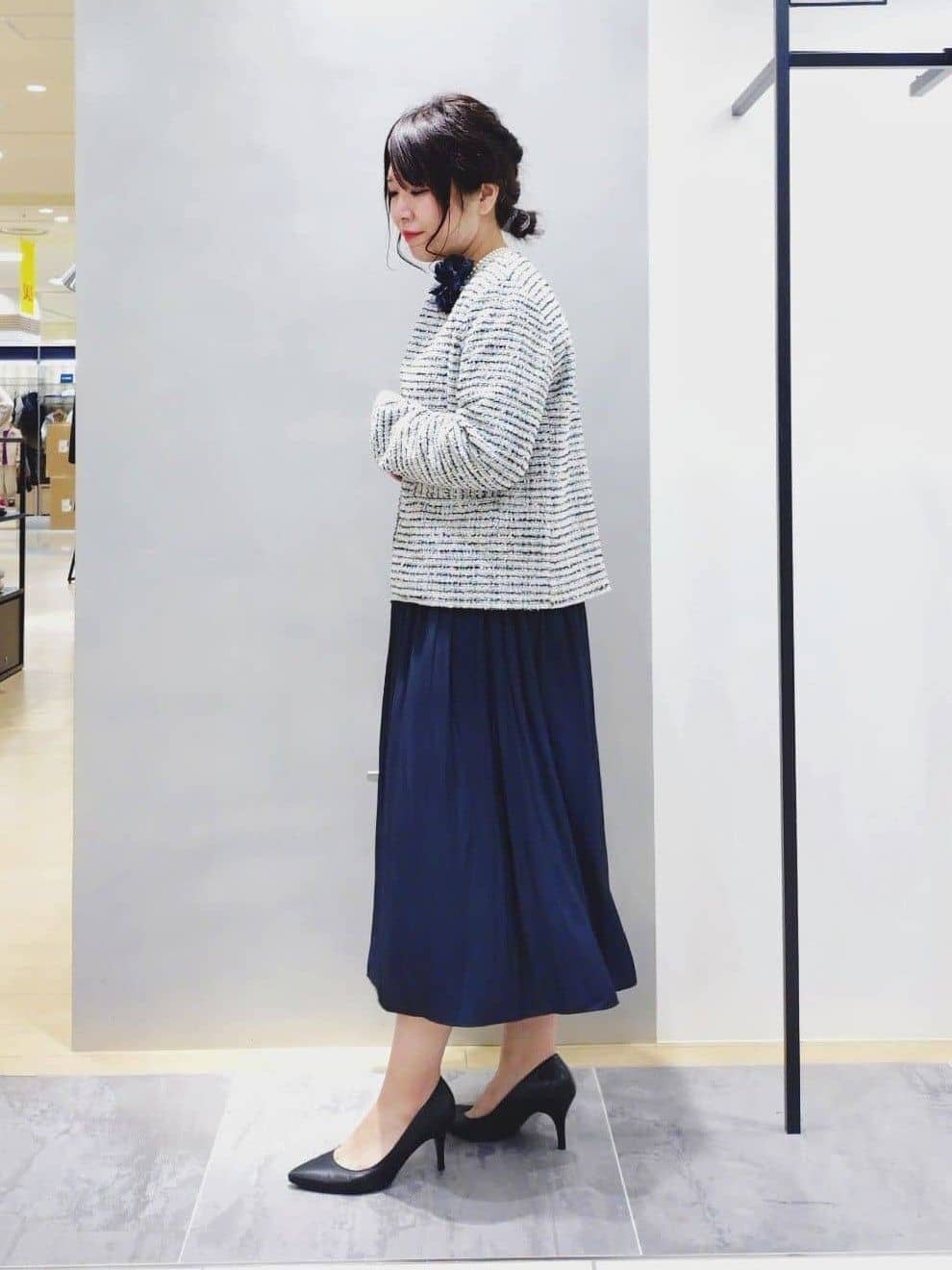 TOMOMIさんの「INDIVI｜【洗える】ギャザーフレアワンピース」を使ったコーディネート