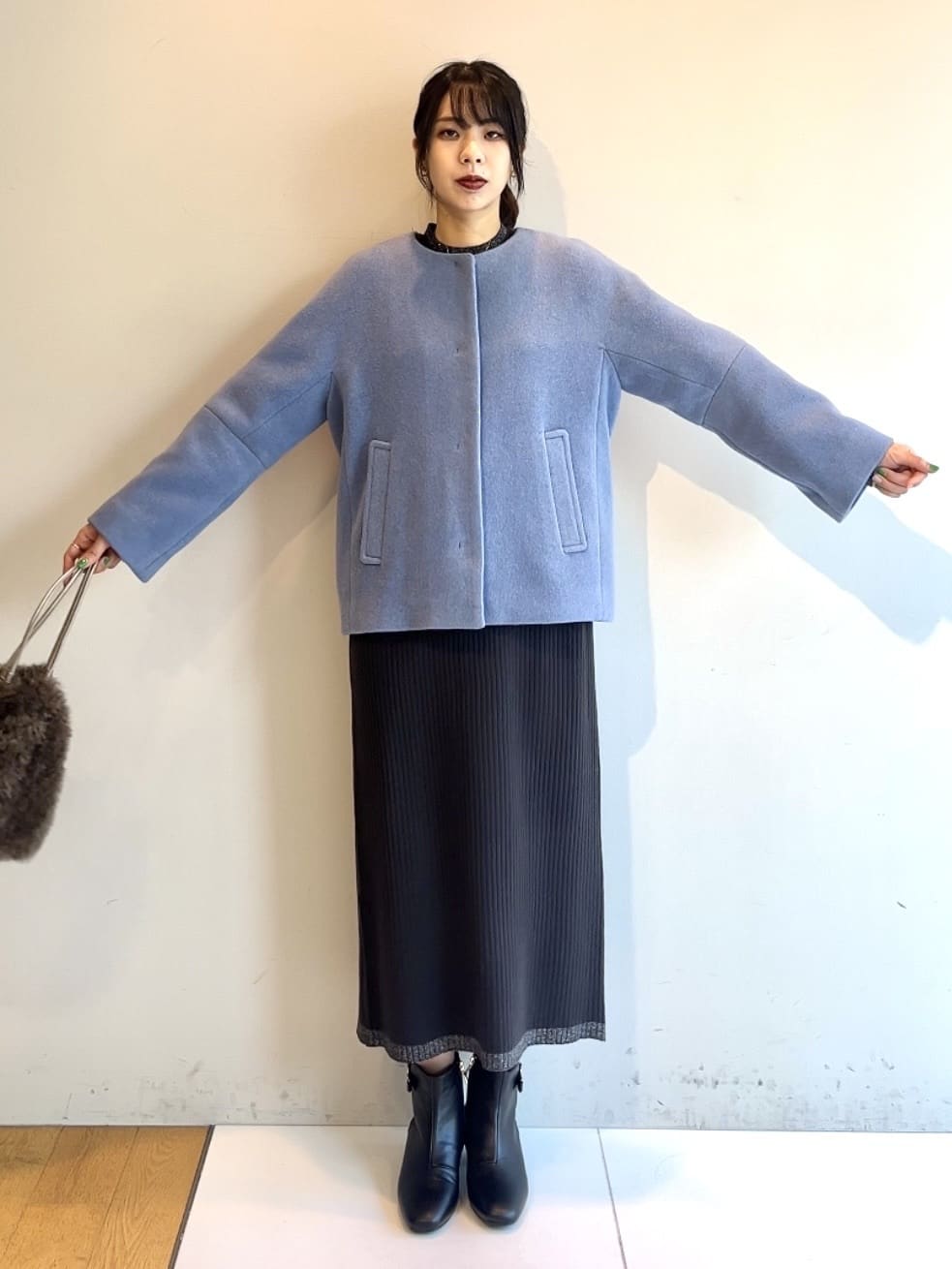 cotaniさんの「grove｜【ウール混】軽やかに羽織れるショートコート」を使ったコーディネート