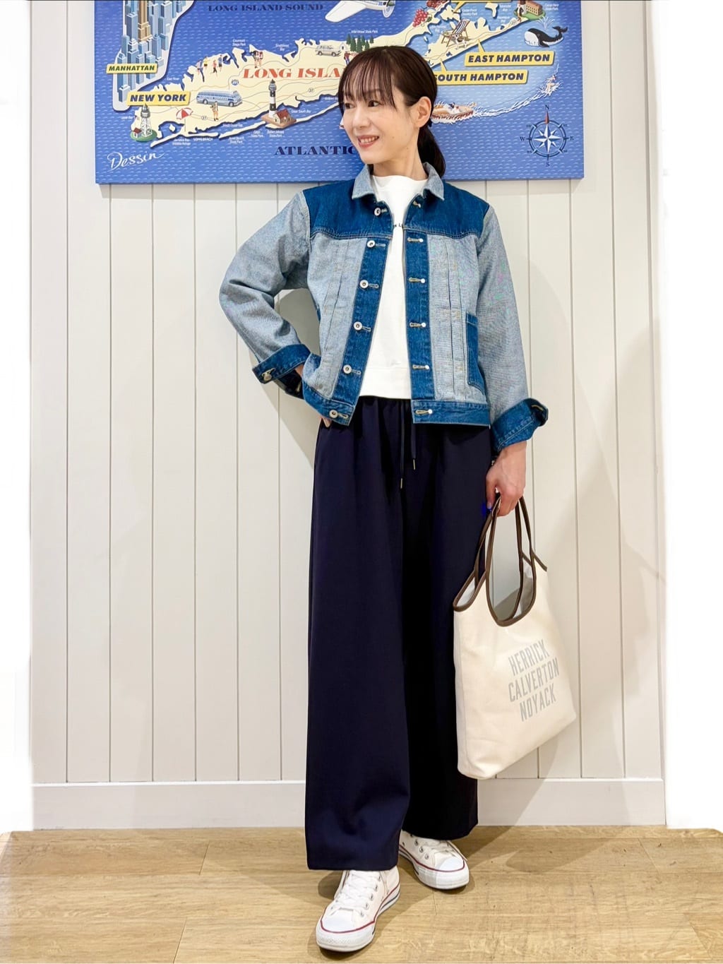 uwatokoさんの「Dessin｜【ユニセックス/2WAY】リバーシブルデニムジャケット」を使ったコーディネート