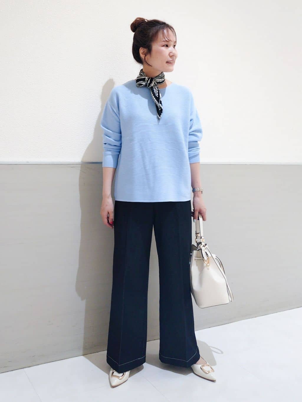 maruさんの「THE SHOP TK｜【S-XLサイズ/選べる6色】どこから見ても美しい ガーターニット/洗濯機OK」を使ったコーディネート
