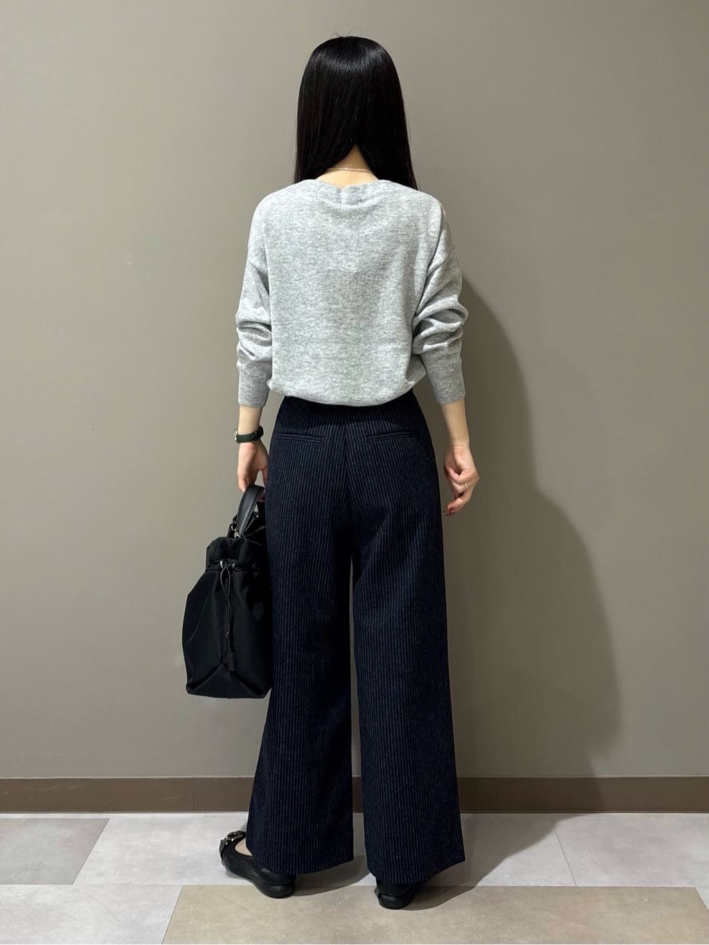 KEIKOさんの「INDIVI｜【配色デザイン／ショート丈】ウールリバー ノーカラーコート」を使ったコーディネート