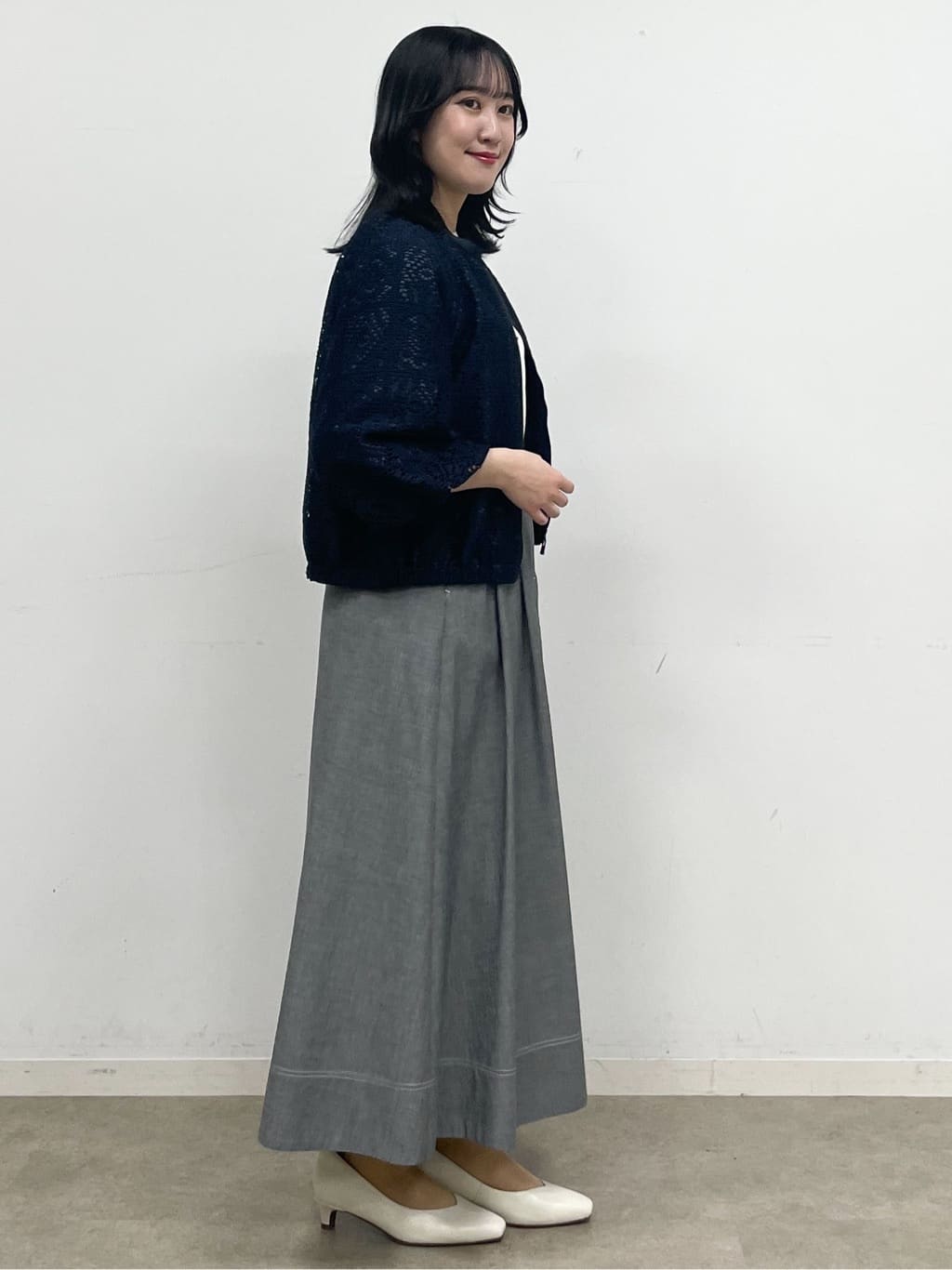 yukariさんの「Reflect｜透かしスリーブデザインハイゲージニット」を使ったコーディネート