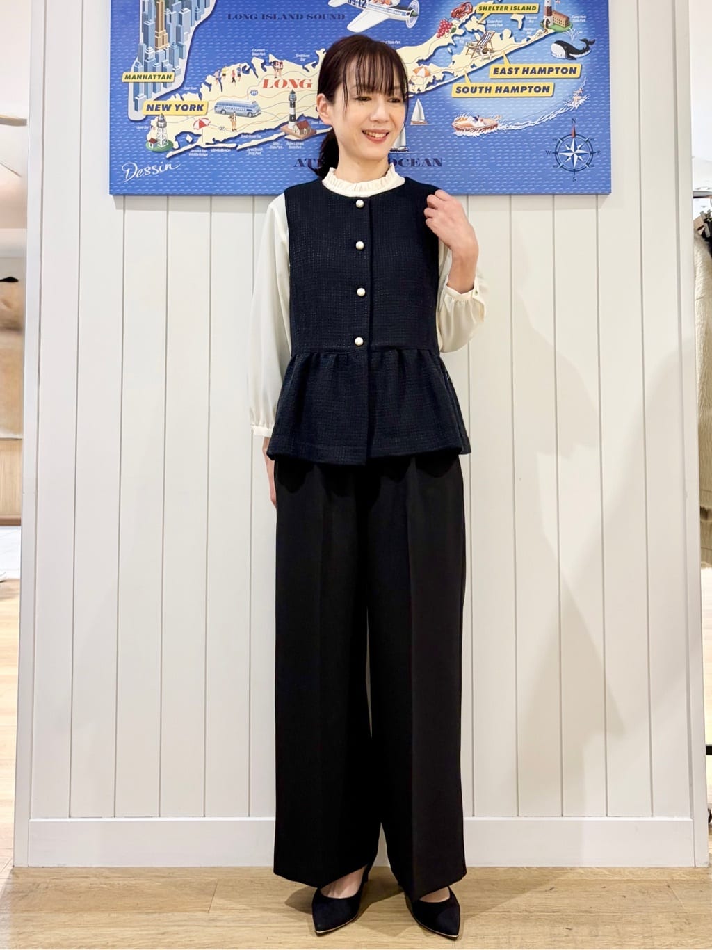 uwatokoさんの「Dessin｜【入卒/セレモニー】パール調ボタンベスト」を使ったコーディネート