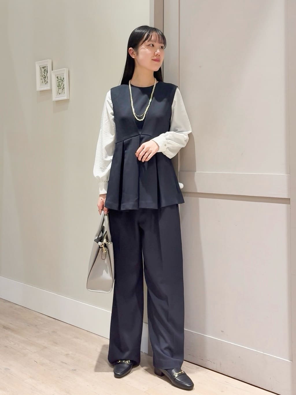 Mayuさんの「grove｜【マシンウォッシュ/防シワ】ダブルテーラードジャケット【着回しカセット】」を使ったコーディネート
