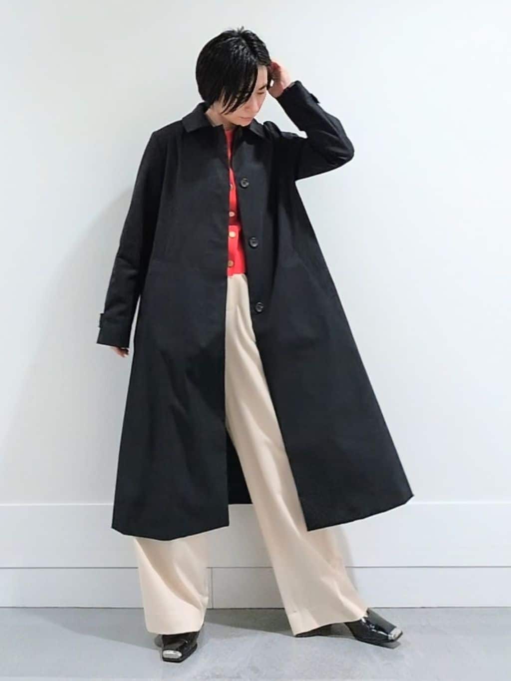 ミズタさんの「UNTITLED｜◆【はっ水/洗える】タスランステンカラーコート」を使ったコーディネート