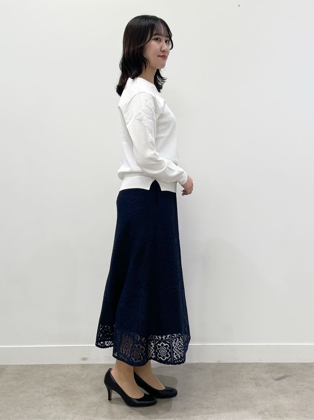 yukariさんの「Reflect｜レースデザインスリーブニットプルオーバー」を使ったコーディネート
